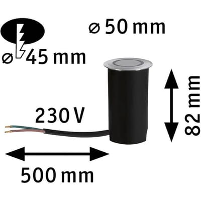 LED-grondinbouwlamp Floor insectvriendelijk IP67 rond 50 mm 2200K 2,2W 15lm 230V Alu Kunststof, Metaal