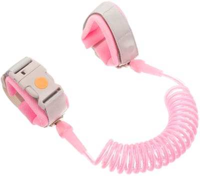 Kinder Anti-Verlies Veiligheidsriem – 2M Uitrekbare Polsband met Anti-Snij Metalen Kop – Blauw/Roze