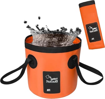 Vouwbare Emmer 20L - Ultralichte Campingemmer met Handvat voor Vissen, Wandelen en Auto Wassen