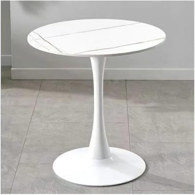 Eettafel Rond - Keukentafel - Gezellig Eten - Sintersteen Blad - 60 cm - Marmerlook