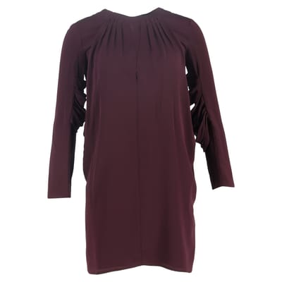 Geplooide mini-jurk van Miu Miu in bordeauxrode zijde