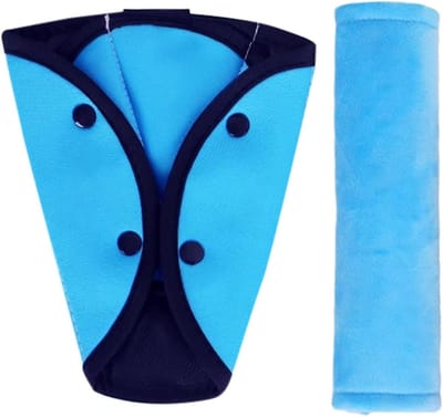 Autogordel Cover - Gordelpading Kinderen - Veilig Reizen - Huidvriendelijk Materiaal - 24x6 cm - Blauw