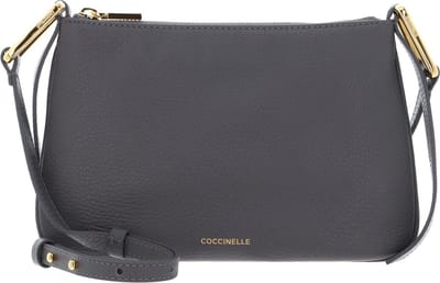 COCCINELLE Leren Schoudertas Magie Mini Bag Grained Leather Grafite Grijs