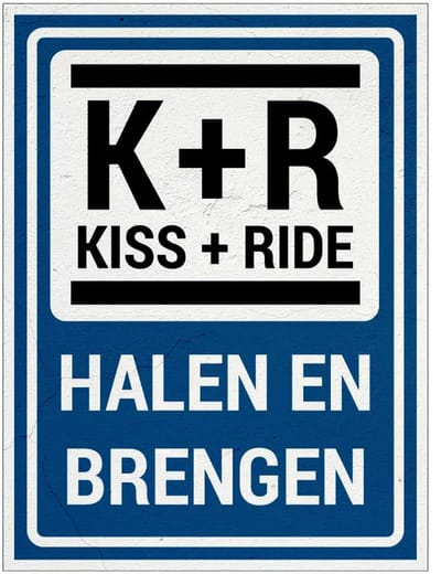 Kiss and ride bord - L52 | Sign Again materiaal | 20 x 15 cm