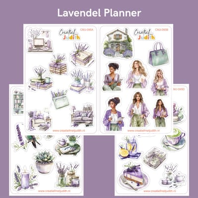 Bullet Journal Stickers - Planner Agenda Stickers - Lavender planner stickers - 4 stickervellen - Scrapbook stickers - Deco stickers - paarse stickers - volwassenen en kinderen