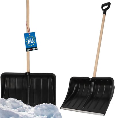 Stevige Sneeuwschuiver 54cm met Houten Steel - Versterkte Kunststof en Metalen Beslag