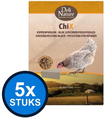5x Deli Nature - ChiX kippenpikblok 1kg - Kippenvoer - 1 kg