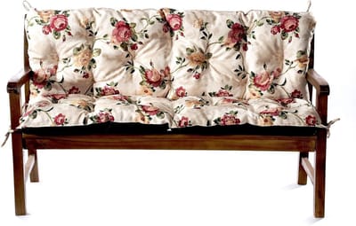 Gutekissen® bench cushion, seat cushion, garden cushion, quilted cushion, double cushion, seating furniture, garden swing, garden garden furniture L (110x60x50, Flowers 4)