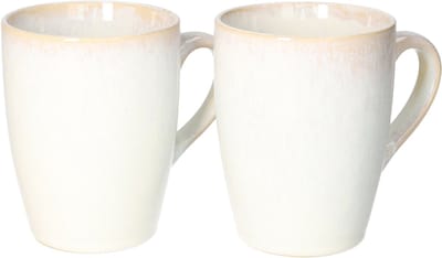 Siaki Koffiemok / theemok Faye - wit - set 2x - 340 ml - mokken - kerammiek - tas