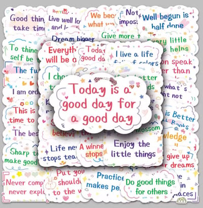 Engelse inspiratie quotes stickers - 50 stuks - deco stickers- laptop stickers - knutselen - bullet journal stickers