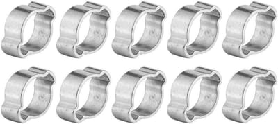 Set van 10 verstelbare slangklemmen van gegalvaniseerd roestvrij staal voor brandstof- en gasleidingen, geschikt voor buizen van 5-23 mm en 17-20 mm