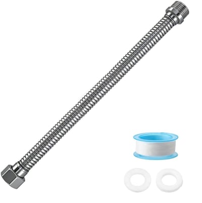 Dailygoods - 304 roestvrijstalen gegolfde buis, pantserslang 3/4 inch met grondstofband, waterbuis, flexibele buis, uittrekbare flexibele slang G3/4 DN20, universele verbindingsbuis voor wateraansluiting