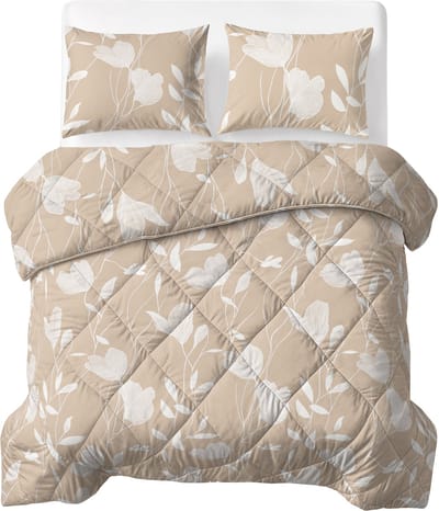 Sleeptime® 2 in 1 Dekbed zonder Overtrek Fallon - Wasbaar Dekbed - 200x220 - Zand/Oranje