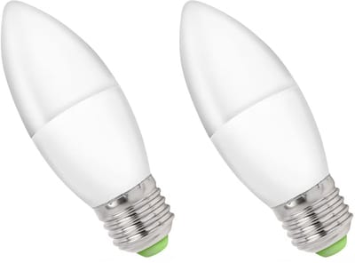 Spectrum LED Kaarslamp E27 6W - 230V - 560 Lumen - 6000K Koud wit - Helder daglicht - Energiezuinig - 2 stuks