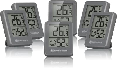 Bresser Weerstation - ClimaTemp Hygro Indicator - Set van 6 - Antraciet