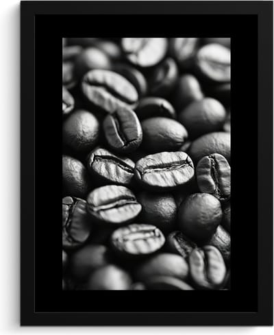 Fotolijst inclusief poster - Posterlijst 30x40 cm - Posters - Koffiebonen - Zwart - Vintage - Foto in lijst - Keuken decoratie muur - Wanddecoratie accessoires - Muurdecoratie - Schilderijen