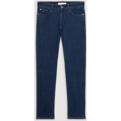 jeans close fit man blauw