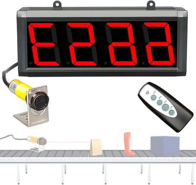 Digitale Teller - LED Display - Productie Tellen - Met Afstandsbediening - 4 Cijfers - Grijs