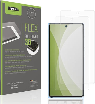 dipos FLEX – 2x Matte Screenprotector geschikt voor Maustron B25 Ultra | Volledige Schermbescherming | Case-Friendly