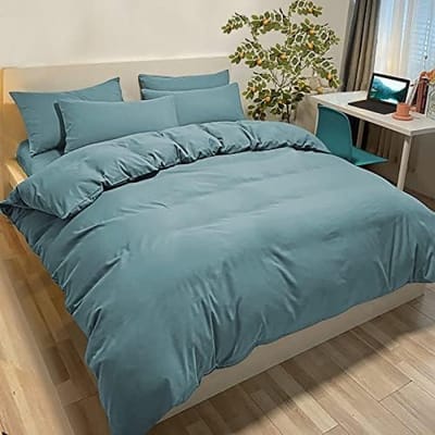 Dekbedovertrek, 200 x 200 cm, met 2 kussenslopen, 65 x 65 cm, beddengoedset voor tweepersoonsbed, microvezel