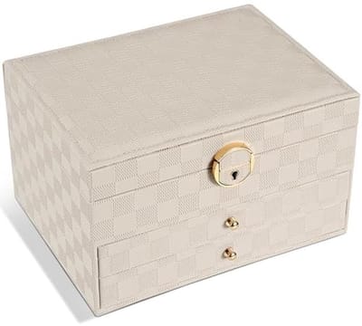 Sieraden Doos voor Vrouwen - Grote PU Leer Organizer met 3 Lagen voor Sieraden, Horloges, Oorbellen, Armbanden, Ringen
