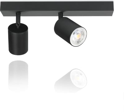 NETTLIFE Opbouwspot - GU10 fitting - plafondspot met 2 lichtpunten - spots - zwart Plafondlamp - L 30 cm - draaibar - kantelbaar - plafoniere - excl. GU10-excl. lichtbron