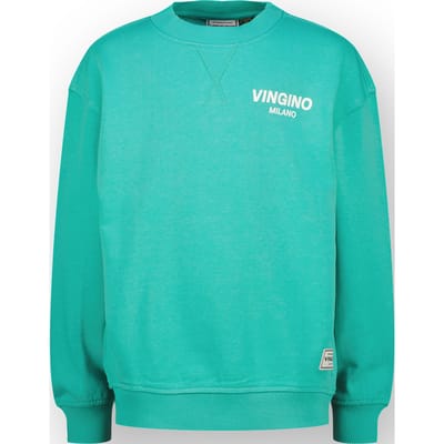 Vingino Boys Crewneck Basic Sweater Fearless Turquoise Size: 10 | Sweaters and Cardigans Outlet | Unisex | Blauw