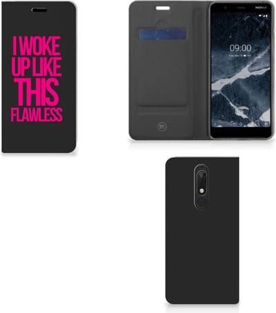 Standcase Hoesje voor Nokia 5.1 (2018) Hoesje met tekst Woke Up - Origineel Cadeau Zelf Maken
