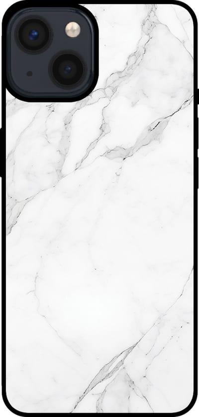 Smartphonica Telefoonhoesje voor iPhone 13 met marmer opdruk - TPU backcover case marble design - Wit geschikt voor iPhone 13