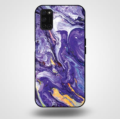 Smartphonica Telefoonhoesje voor OPPO A52 / A72 4G / A92 met marmer opdruk - TPU backcover case marble design - Goud Paars geschikt voor Oppo A52;Oppo A72;Oppo A92