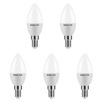 Asalite LED Lamp C37 E14 Fitting - 6W = 40W - 510 Lumen - 6500K Koud Wit Daglicht - Niet Dimbaar - 220-240V - 5 stuks