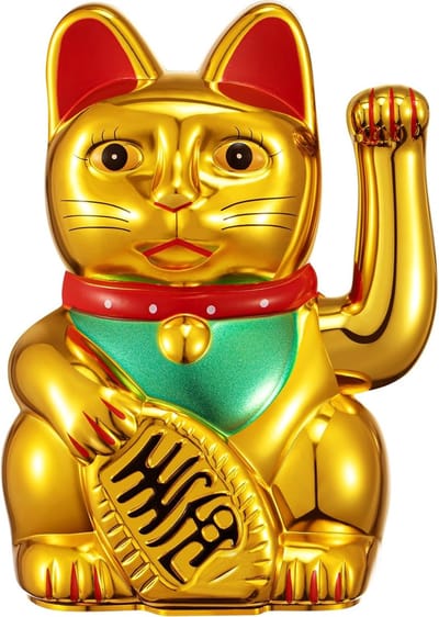 longziming -Maneki neko – Wuivende Gelukskat op Batterijen – Decoratieve Maneki Neko met Zonnetechnologie, Duurzaam en Kleurrijk, Ideaal Cadeau voor Thuis, Kantoor of Winkel
