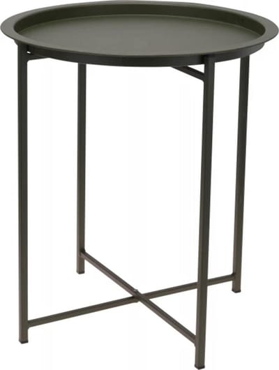 Bijzettafel Staal - Tuin Tafel - Buiten Zitten - Ruimtebesparend Ontwerp - 46 x 52 cm - Groen
