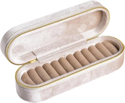 Sieradendoos - Juwelendoosje - Sieraden Opbergen - Zacht Fluweel - 186mm Lengte - Wit