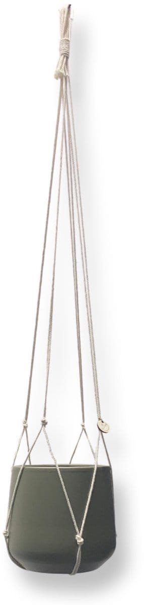 Plantenhanger Zonder Kwast - Kies Kleur en Lengte - Gebroken Wit - 70 cm lang - Katoenkoord - Geschikt voor Pot met Diameter t/m 20 cm - Handgemaakt in ons Macramé Atelier - Prijs per Stuk - Let op: Exclusief Pot - Inclusief Verzendkosten