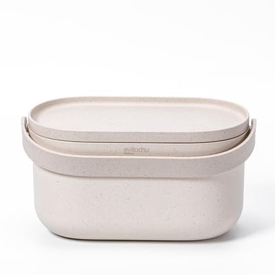 Urbalive Design Compost Bin 4 Litres Beige - Kleine Keukenemmer voor Organisch Afval Inclusief Afvalzak - Koffiedik - Plastia