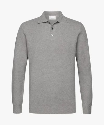 Polo lange mouwen Profuomo Grijs wol gebreid