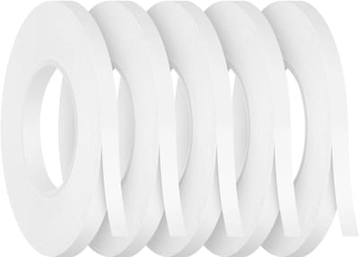 Set van 5 Dubbelzijdige Lijmtapes, Extra Sterk, 6 mm x 20 m/Rol voor Knutselen, Bevestigen en Decoratie