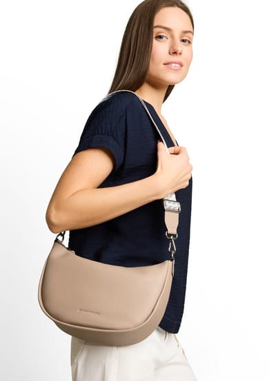 Tom Tailor - TTTATIANA schoudertas met geweven riem met patroon - Maat ONESIZE - taupe / taupe