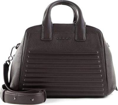 MANDARINA DUCK Leren Handtas Schoudertas I-Con Tote Mole Bruine