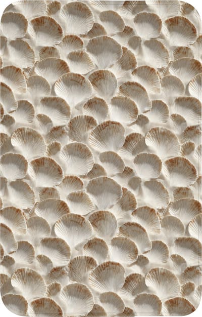 WC mat 50x80 cm - Antislip - Schelpen - Waaiervorm - Wit - Toiletmat - Vloermat - Douchemat - Toilet tapijt - Toiletmatten