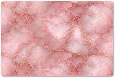 Placemats 45x30 cm - Placemat kunststof - 1 stuk - Roze - Kwarts - Goud - Marmer - Borden onderleggers - Decoratie voor op tafel - Keuken tafeldecoratie accessoires - Vinyl onderlegger - Tafelversiering