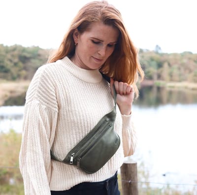 Bear Design Lana Leren Heuptas - Bumbag - Festivaltasje - Zwart