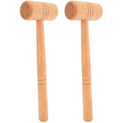 Ensemble 2 Pièces Marteau Bois Bricolage Fabrication Réparation Bijouterie Outil Traitement Métal beige
