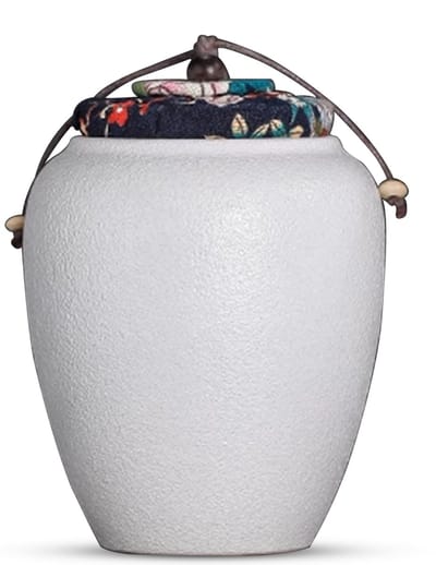 Professionele Begrafenis Urn - 430 ML - Urn - Mini Crematie Urn - As Urn - Voor Huisdieren, Honden, Katten of Menselijk As - Crematie As - Mini Urn - WIT