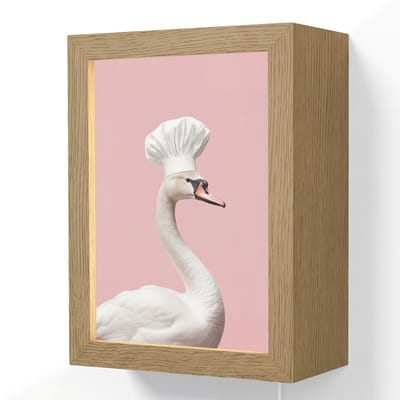 Wandlamp 15x20 cm - Oplaadbaar - Zwaan - Koksmuts - Mooi - Klassiek - Wandlampen binnen woonkamer - Slaapkamer lamp met kabel - Decoratieve nachtlamp - Vloerlamp snoer