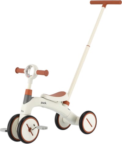 Puck 3-In-1 Driewieler - Wit/Bruin
