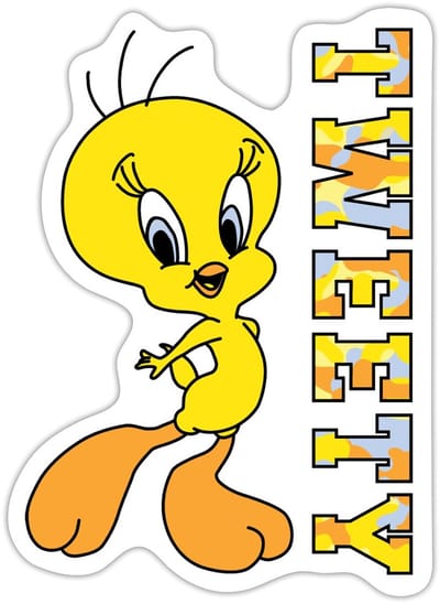 Looney Tunes Tweety Camouflage Sticker maat S (10 x 10 cm)