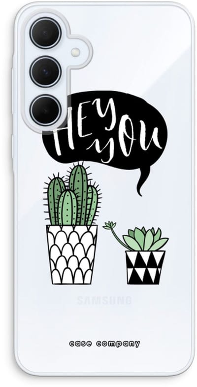 Case Company® - Hoesje geschikt voor Samsung Galaxy A35 hoesje - Hey you cactus - Soft Cover Telefoonhoesje - Bescherming aan alle Kanten en Schermrand