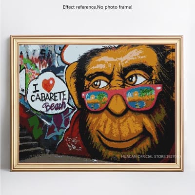 5D DIY diamant schilderij cartoon graffiti diamant borduurwerk foto van strass 20X30CM orange